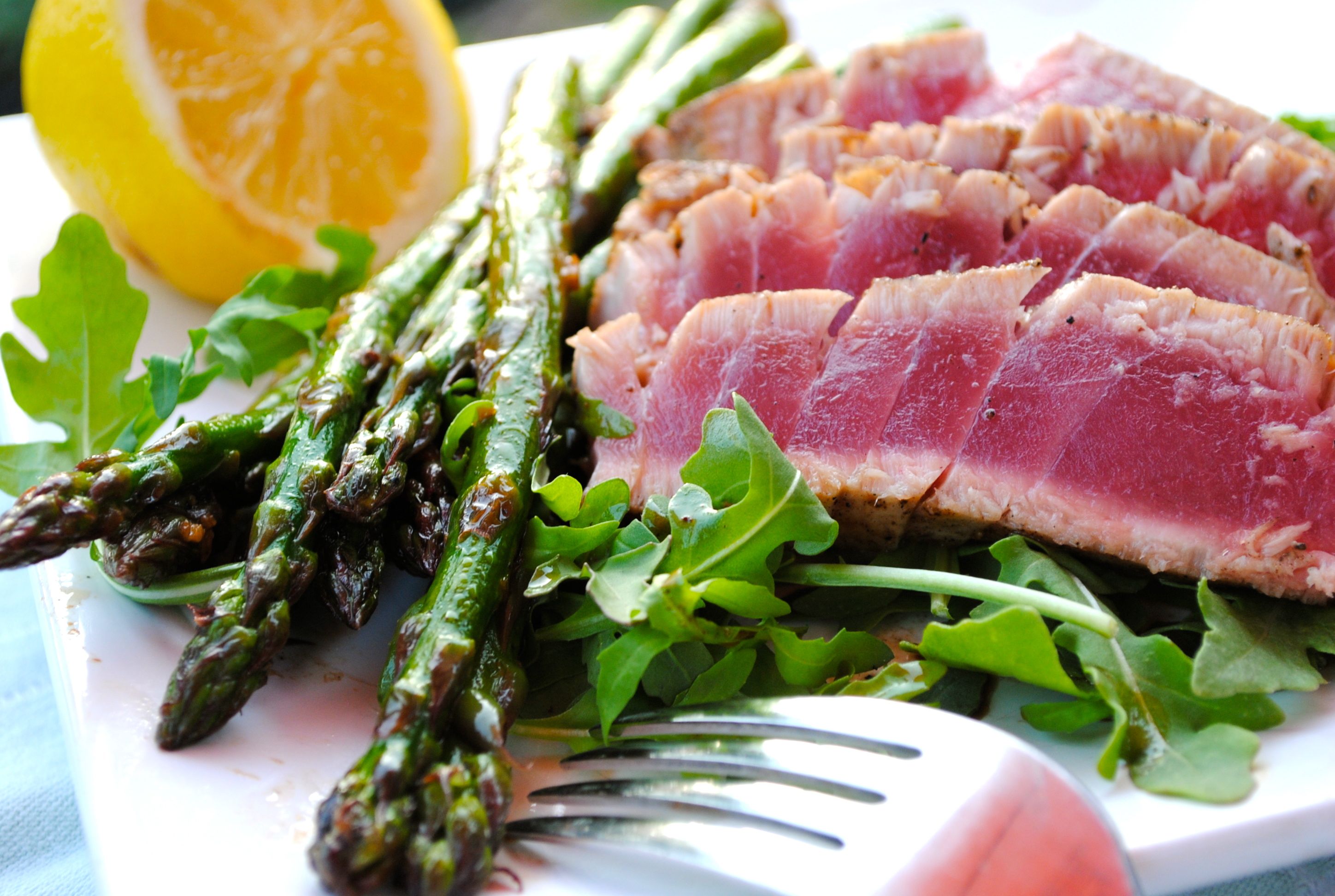 Seared Ahi Tuna with Asparagus Bev Cooks