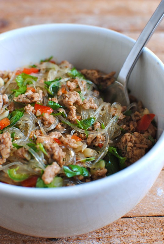 Thai Pork Salad with Cellophane Noodles | Bev Cooks