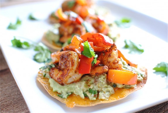 Simple Shrimp & Guacamole Tostadas