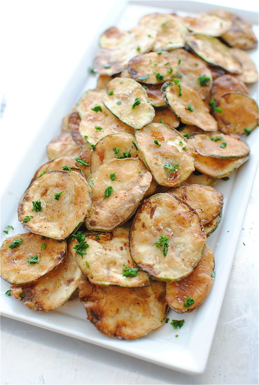 Fried Zucchini Chips | Bev Cooks