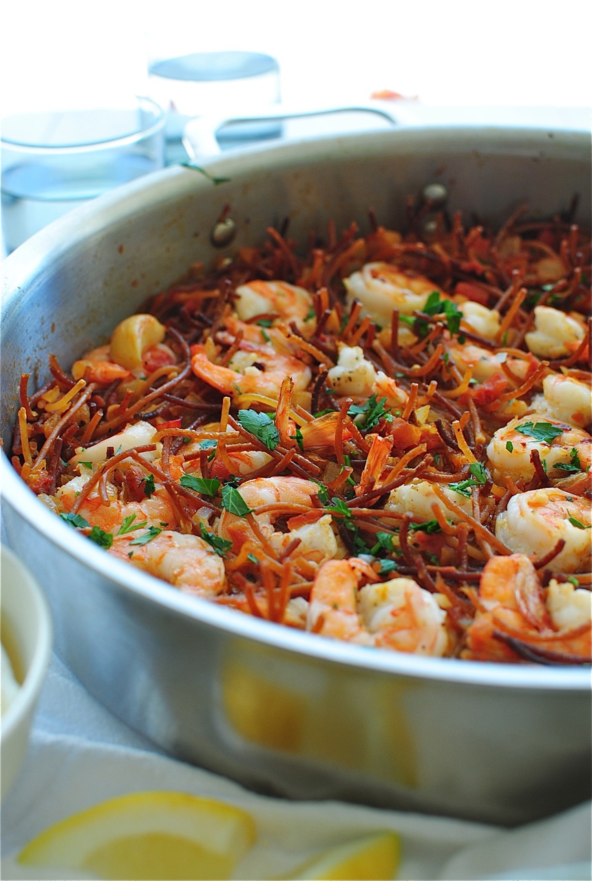 Shrimp and Vegetable Fideuá