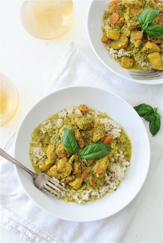 Coconut Basil Chicken with Brown Rice