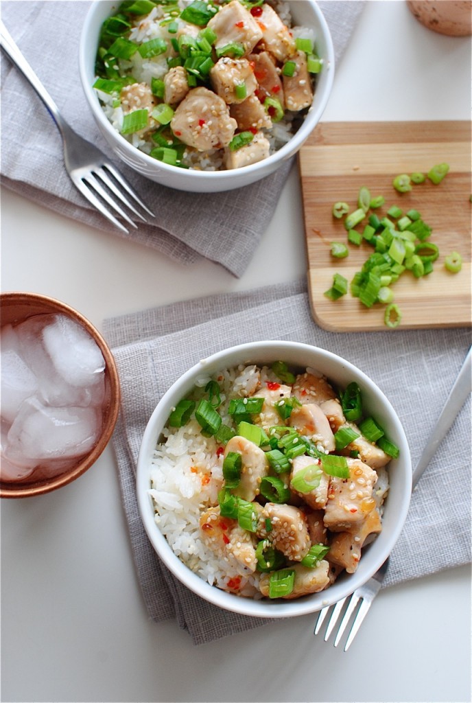 Sweet Chili Chicken with Coconut Rice / Bev Cooks