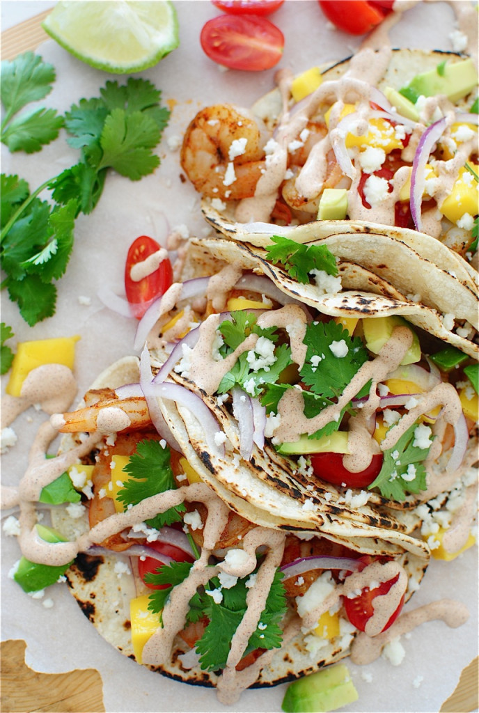 Ancho Shrimp Tacos / Bev Cooks