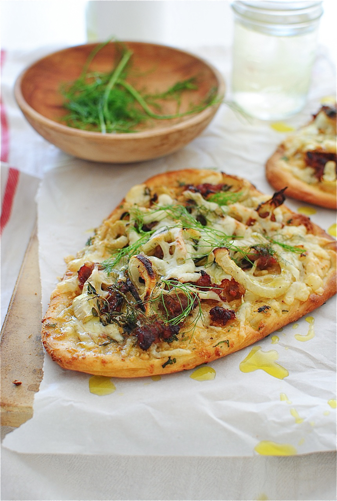 Roasted Fennel and Italian Sausage Naan Pizza Bev Cooks