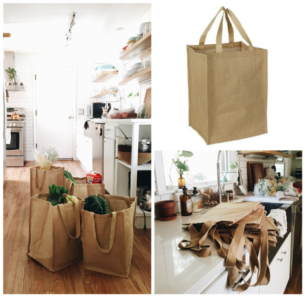 Burlap Grocery Bags / Bev Cooks