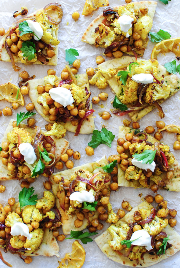 Roasted Indian Cauliflower and Chickpeas / Bev Cooks