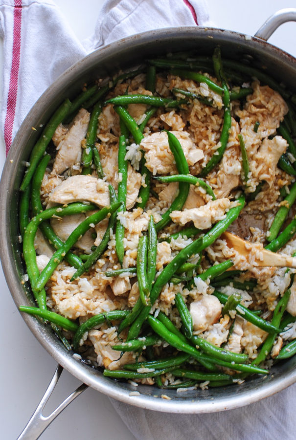 Chicken and Green Beans with a Garlic Ginger Pan Sauce / Bev Cooks