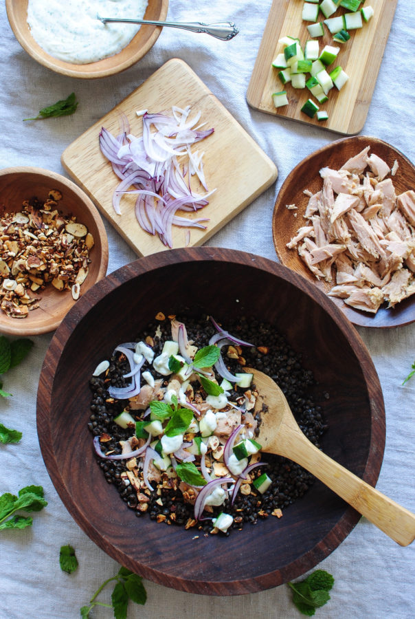Greek Lentil and Tuna Salad / Bev Cooks