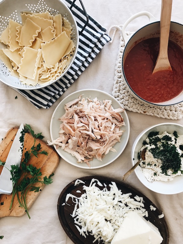 Skillet Chicken Lasagna