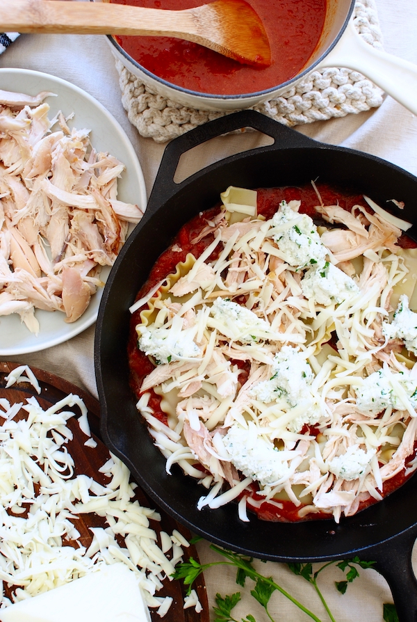 Skillet Chicken Lasagna