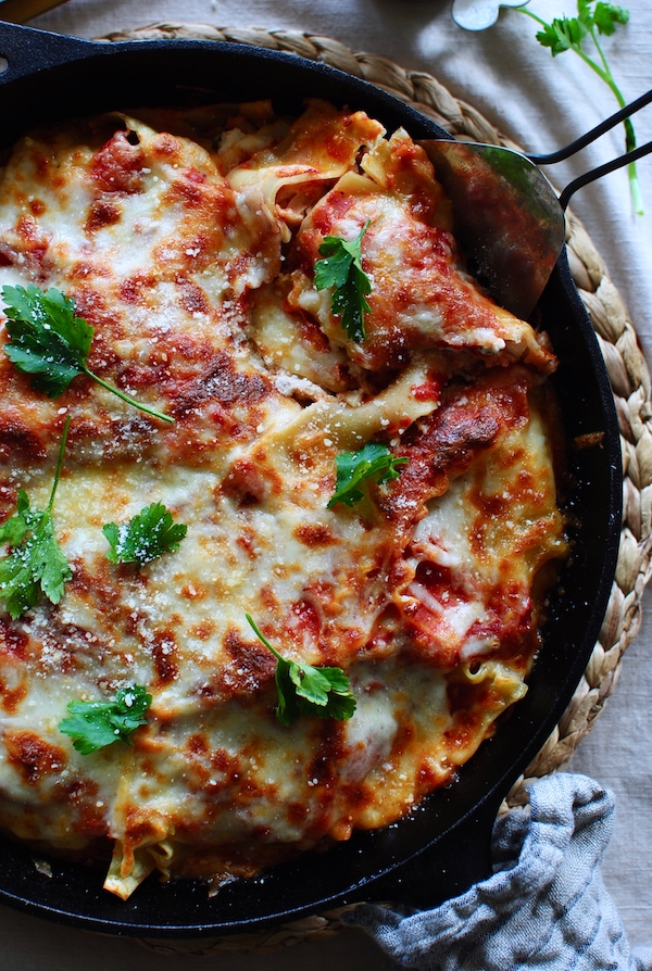 Skillet Chicken Lasagna | Bev Cooks