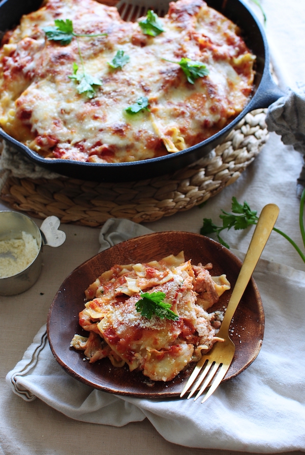 Skillet Chicken Lasagna