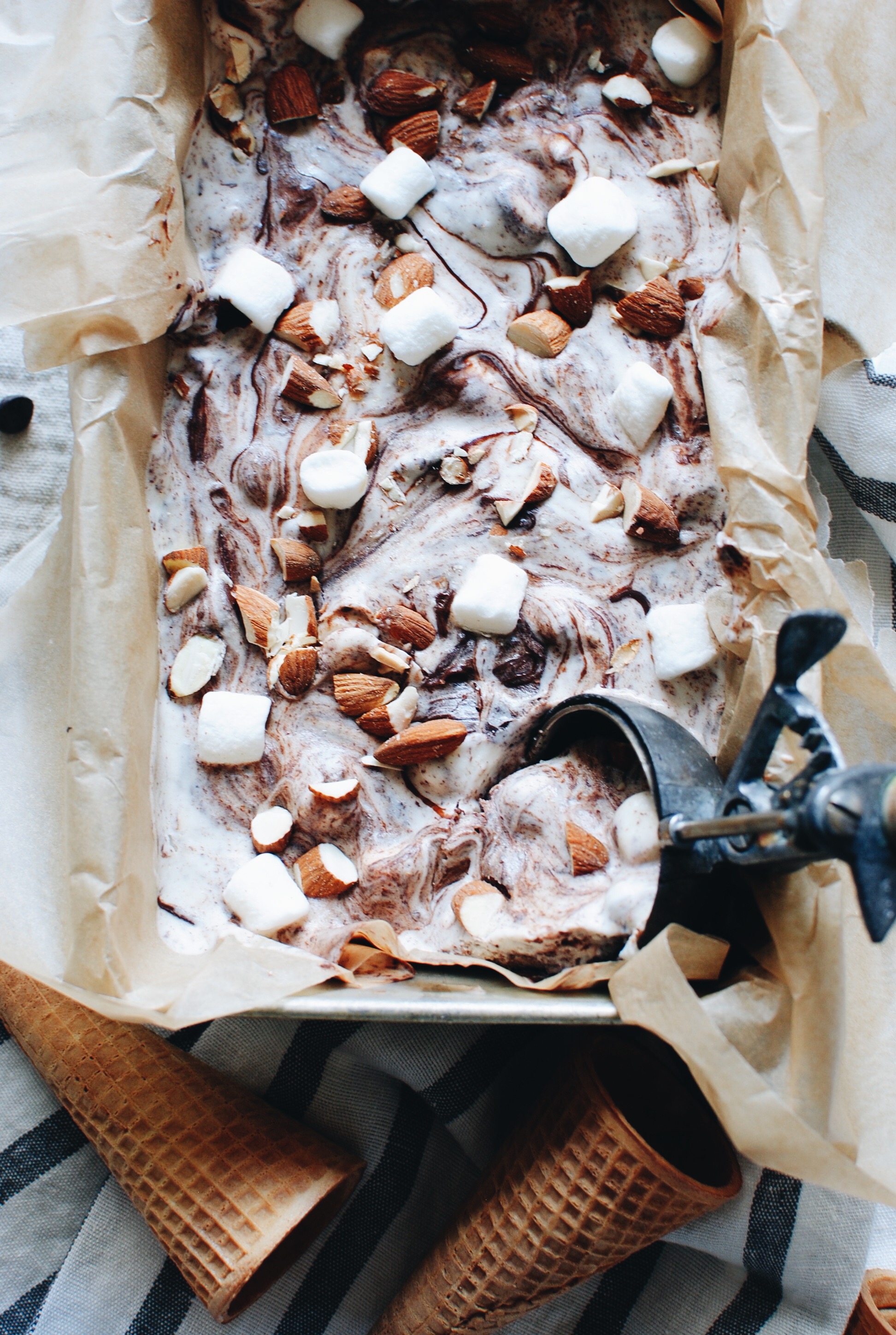 Rocky Road Ice Cream - Barefeet in the Kitchen