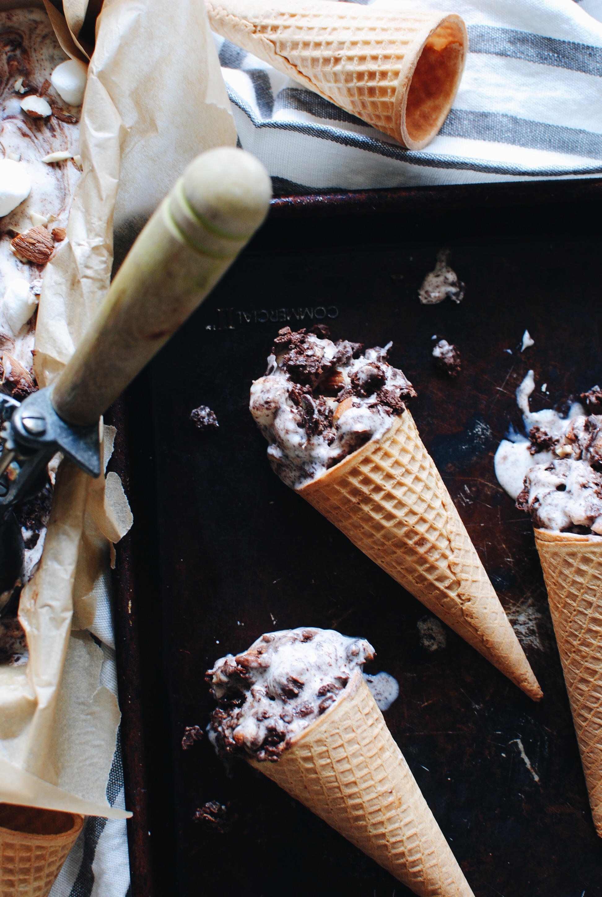 rocky road ice cream cone