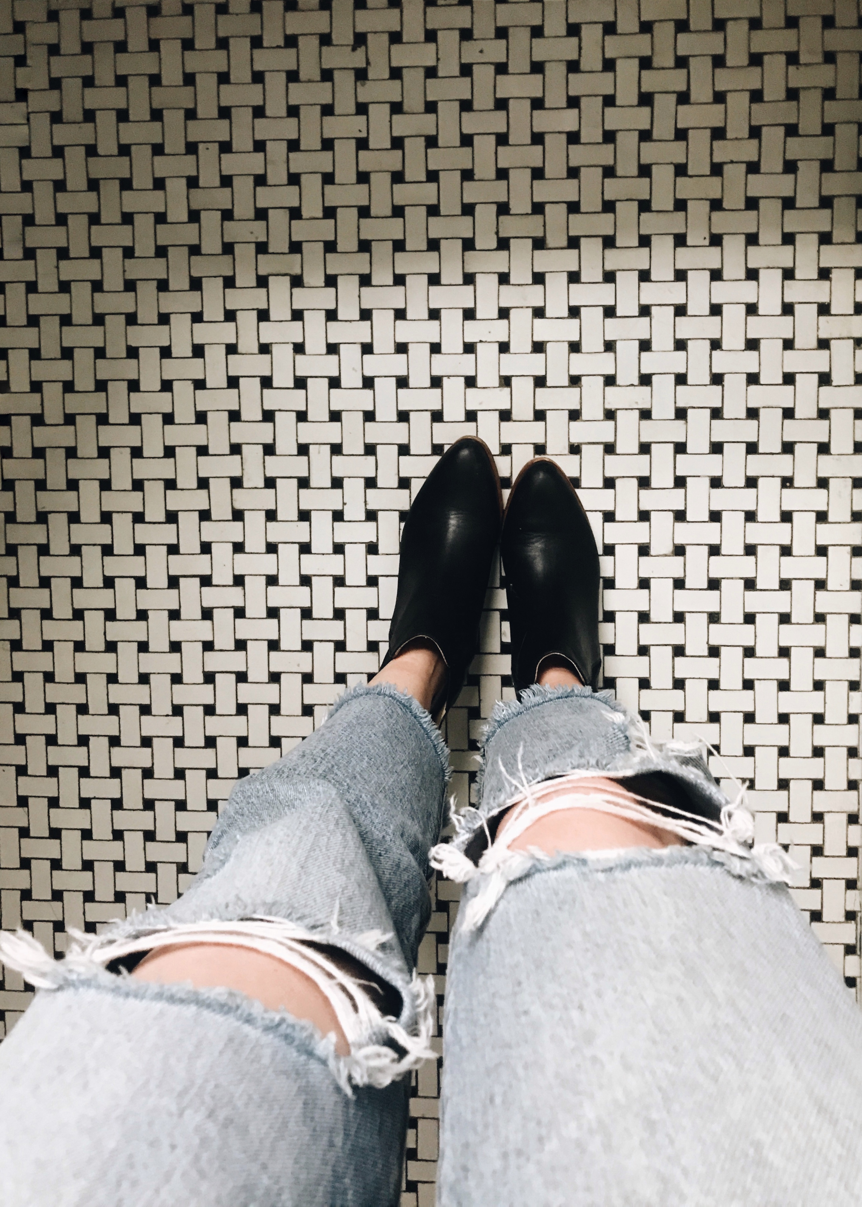 feet on tile