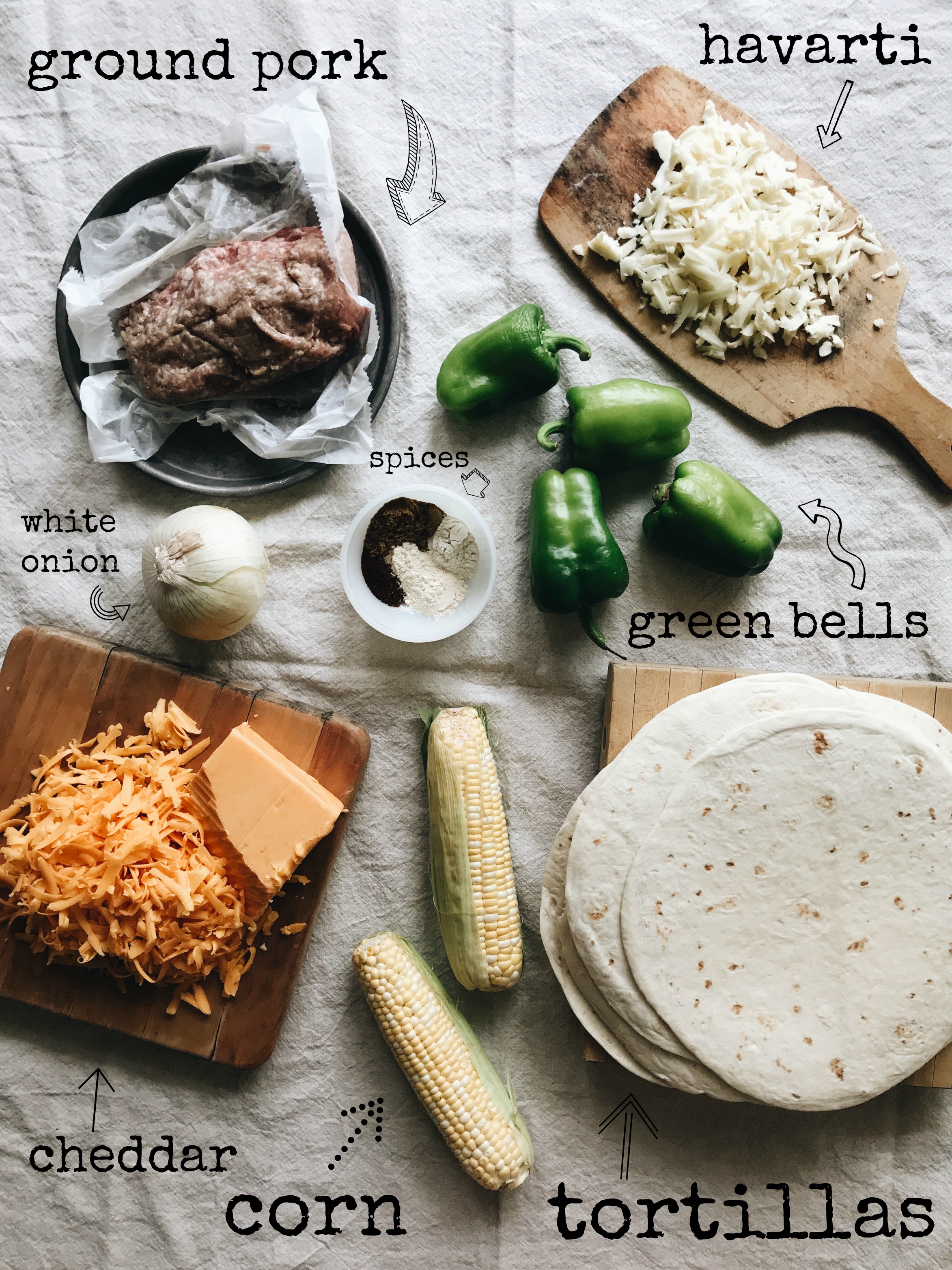 Pork Fajita Quesadillas / Bev Cooks