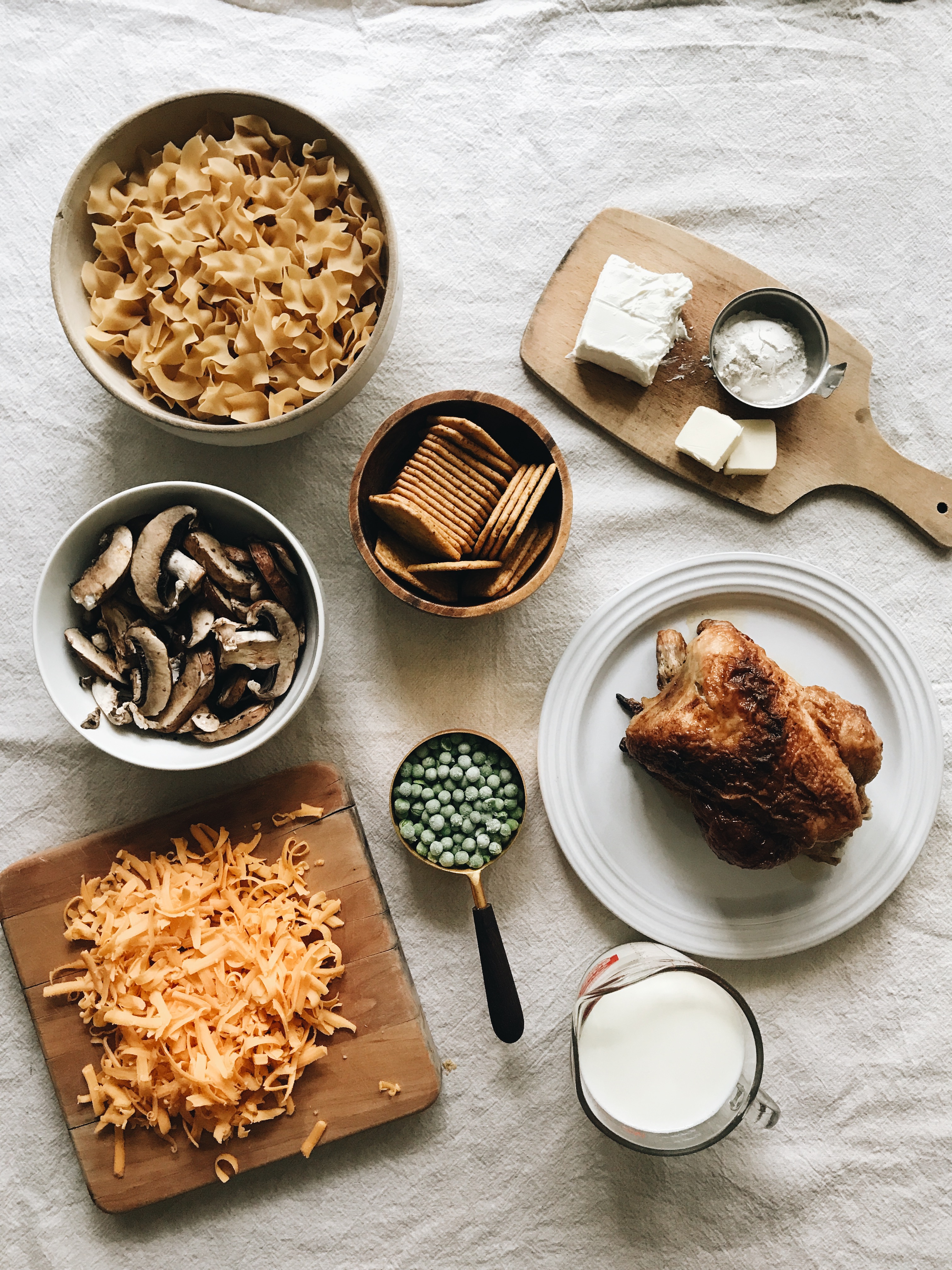 Chicken and Mushroom Noodle Casserole / Bev Cooks