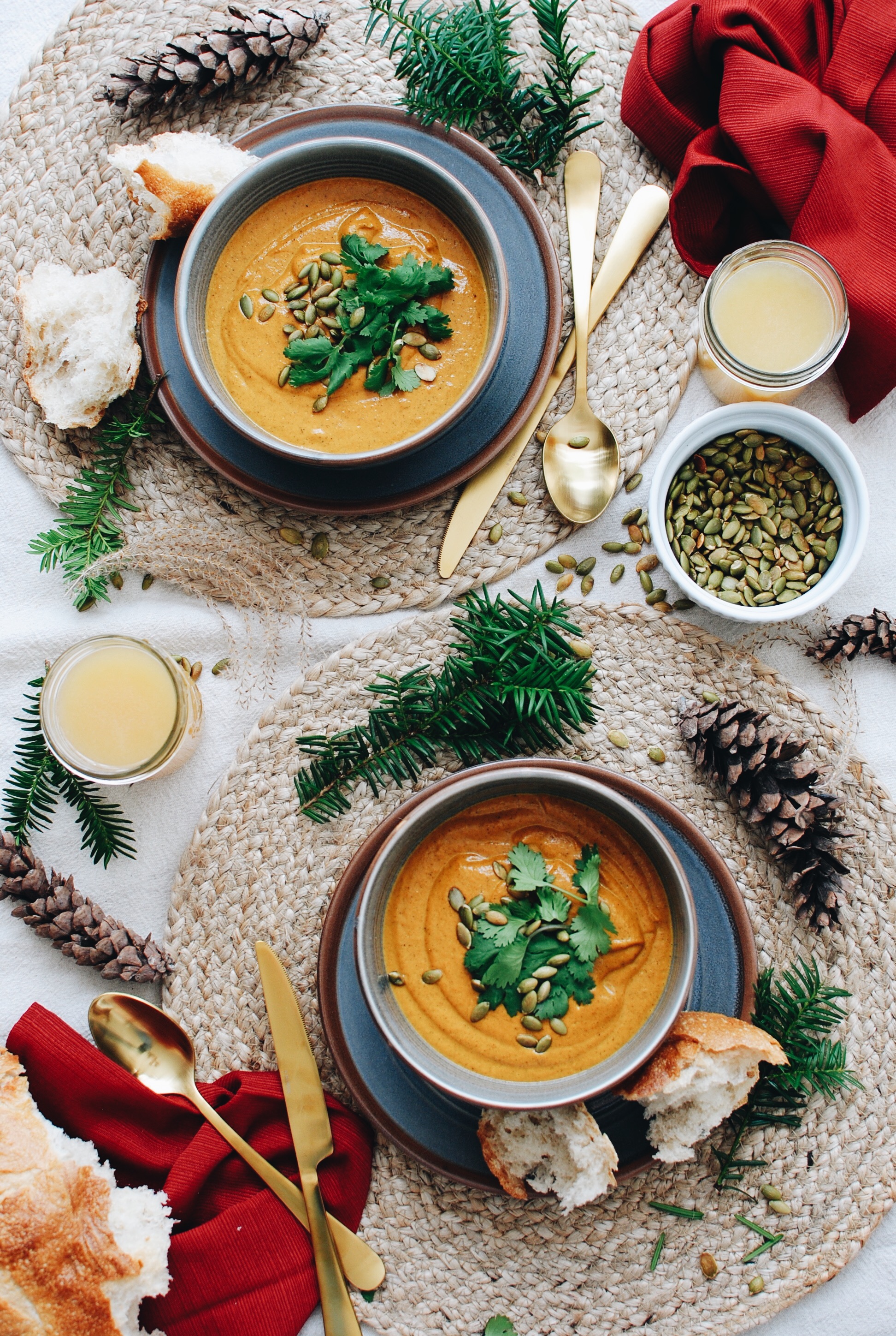 Creamy Roasted Carrot Ginger Soup / Bev Cooks