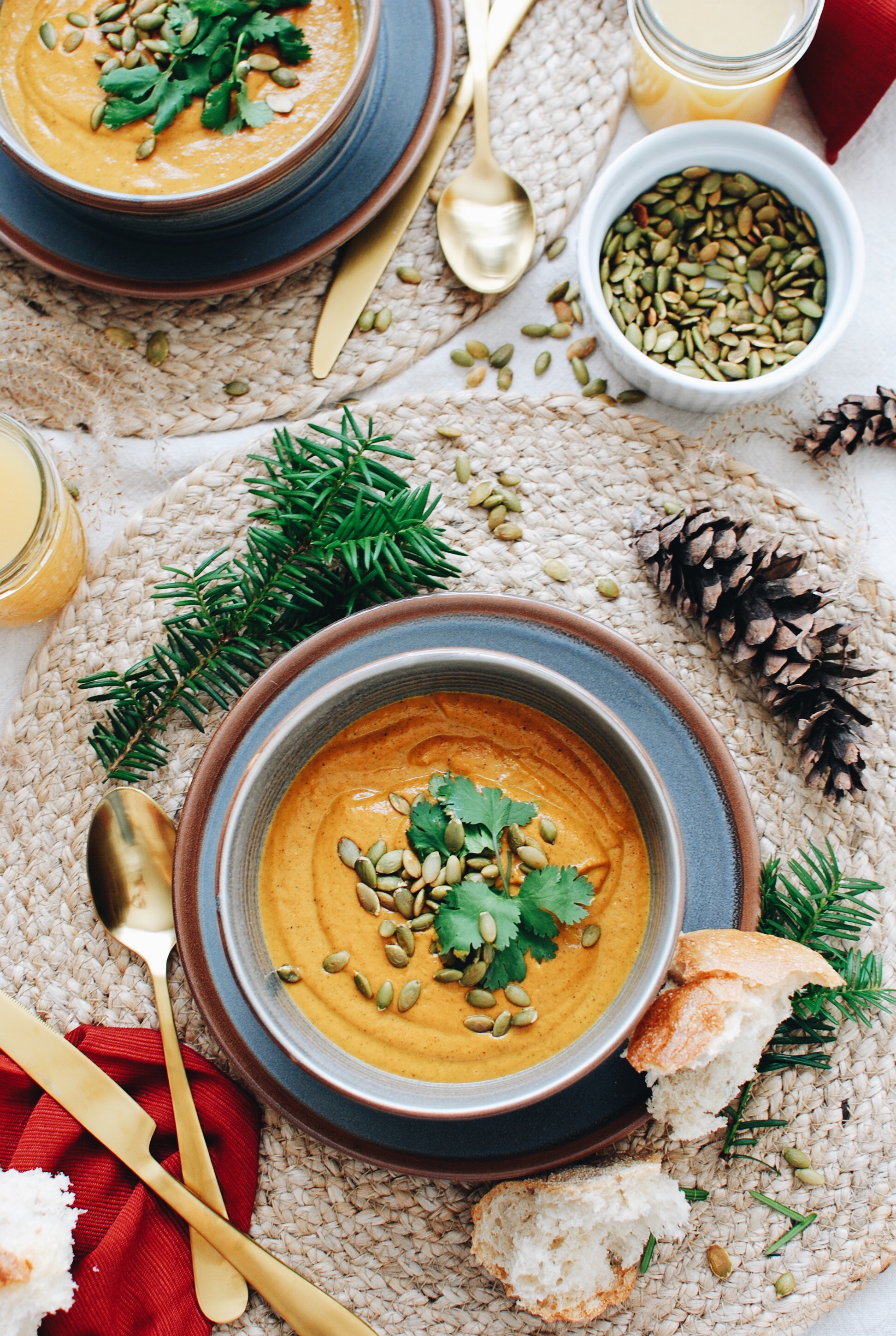 Creamy Roasted Carrot Ginger Soup / Bev Cooks