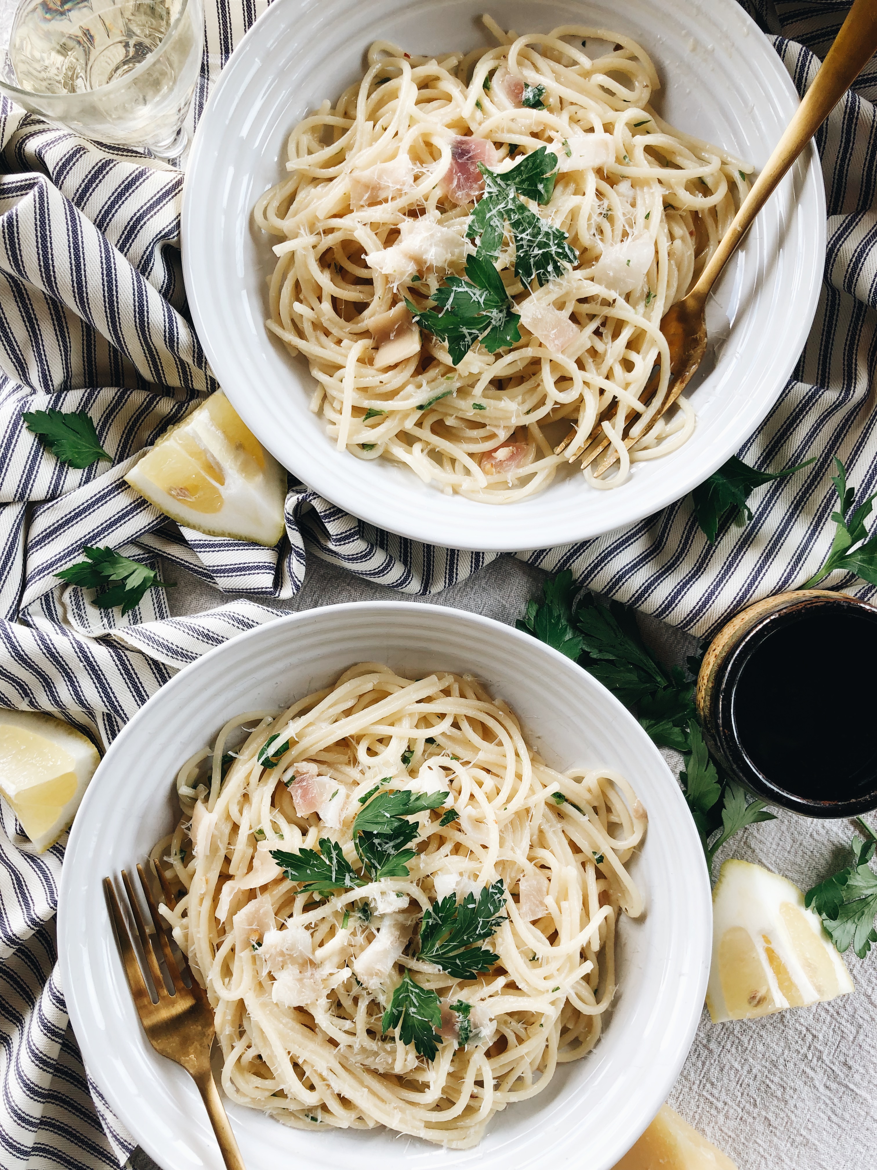 Spaghetti with Razor Clams / Bev Cooks