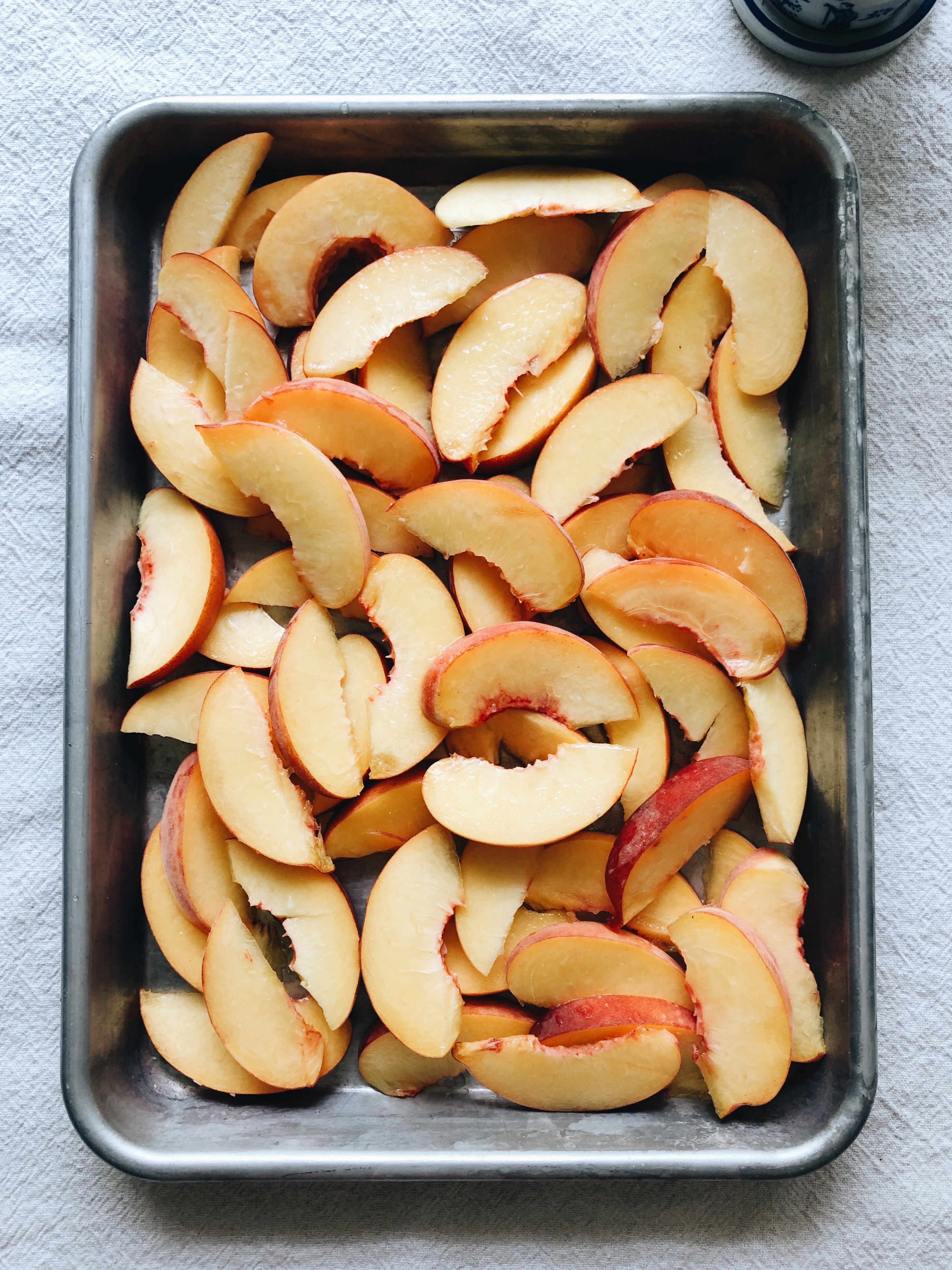 Simple Peach and Pistachio Crisp / Bev Cooks