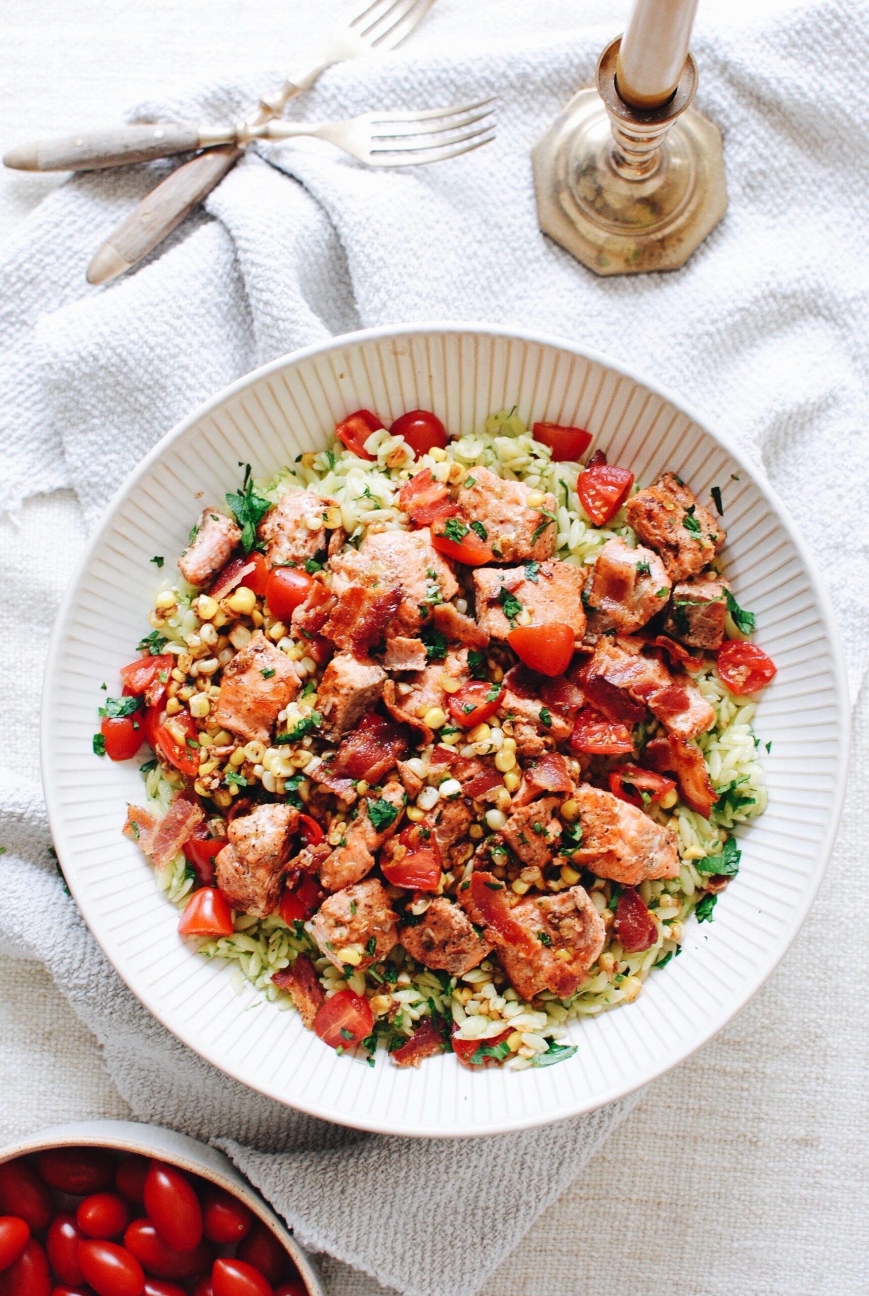 Skillet Tex-Mex Orzo with Jalapeno Chicken Sausages - Bev Cooks