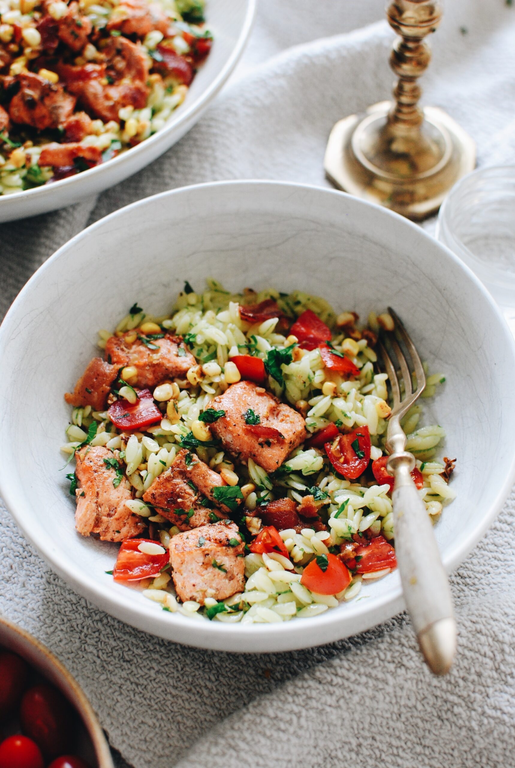 Skillet Tex-Mex Orzo with Jalapeno Chicken Sausages - Bev Cooks