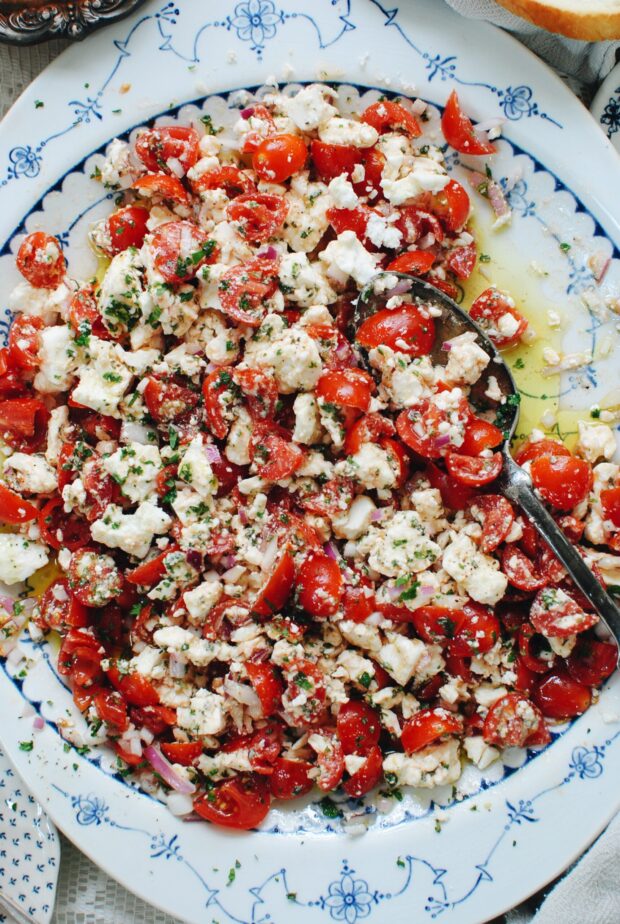 Feta Dip with Tomatoes and Herbs / Bev Cooks
