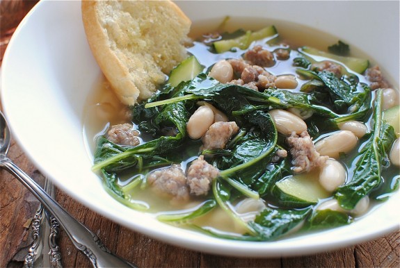 White Bean, Kale and Italian Sausage Soup - Bev Cooks