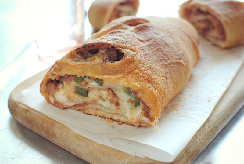 Italian Sausage and Pepperoni Stromboli / Bev Cooks