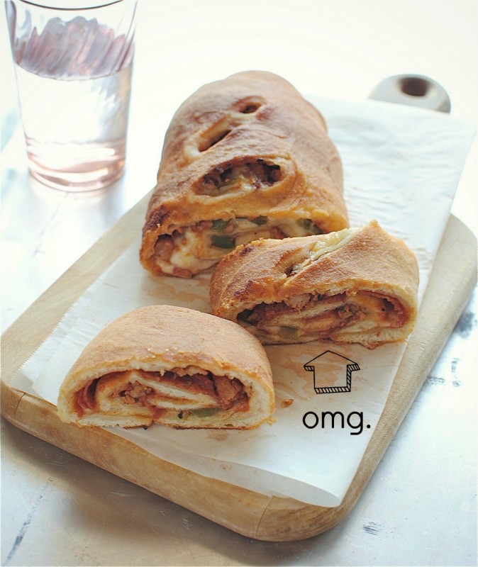 Italian Sausage and Pepperoni Stromboli / Bev Cooks