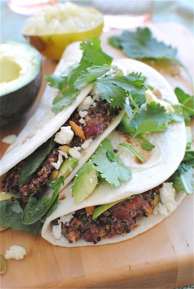 Kidney Bean and Quinoa Soft Tacos - Bev Cooks