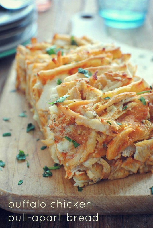 Buffalo Chicken Pull-Apart Bread / Bev Cooks