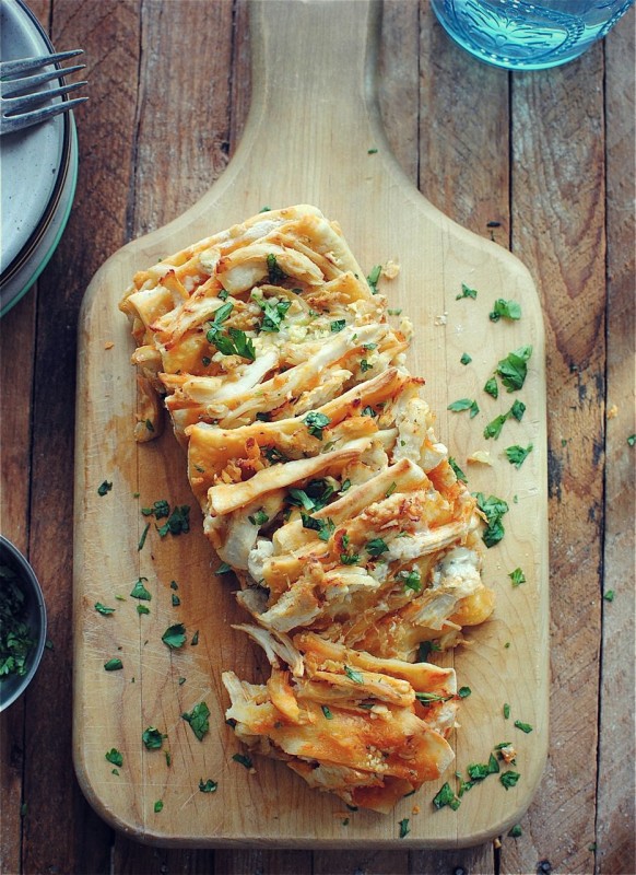 Buffalo Chicken Pull-Apart Bread / Bev Cooks