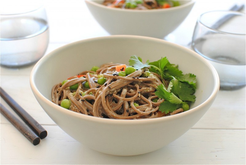 Coconut Soba Noodle Bowls - Bev Cooks