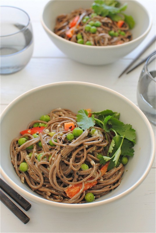 Coconut Soba Noodle Bowls - Bev Cooks