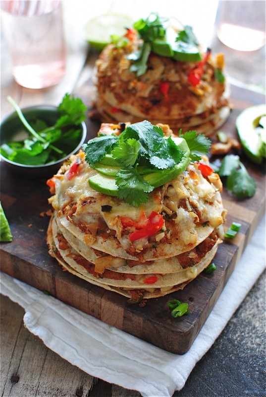 Chicken Taco Stacks / Bev Cooks