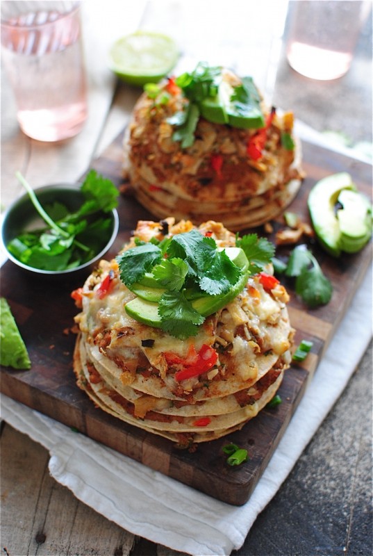 Chicken Taco Stacks / Bev Cooks