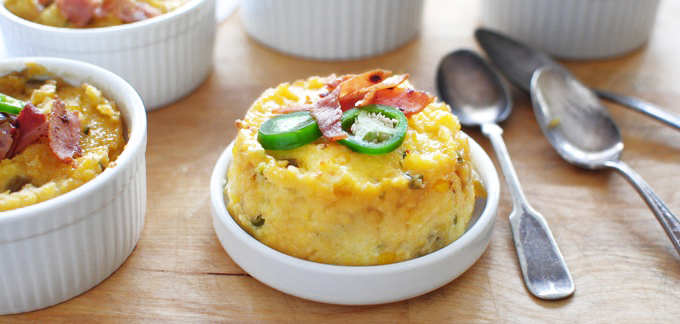 Mini Jalapeno Polenta Cakes {Tablespoon Tuesdays} - Bev Cooks