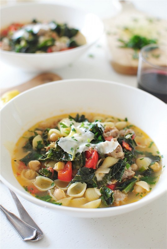 Kale and Sausage Minestrone - Bev Cooks
