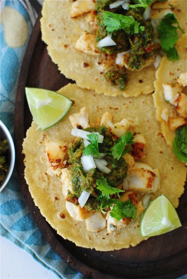 Fish Tacos with a Roasted Poblano Salsa - Bev Cooks