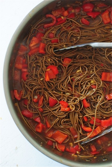 One-Pan Soba Noodles with Shrimp