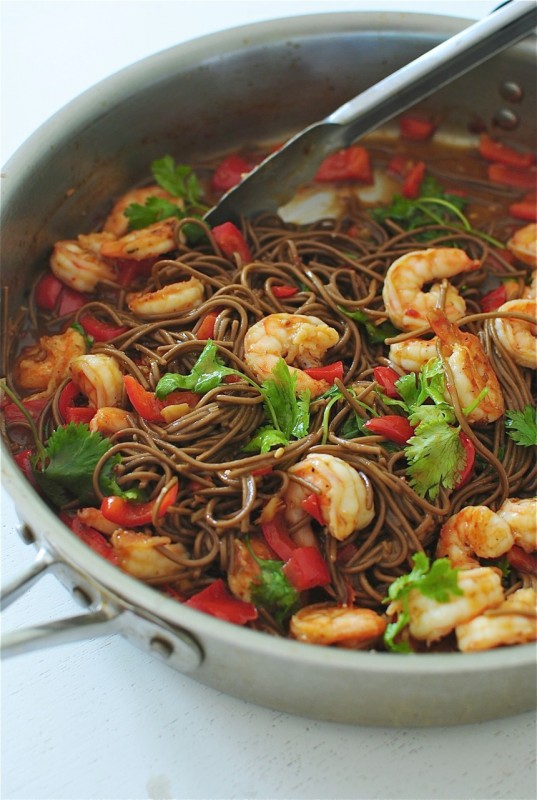 One-Pan Soba Noodles with Shrimp