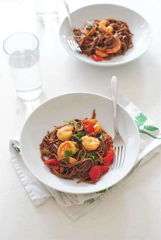 One-Pan Soba Noodles with Shrimp