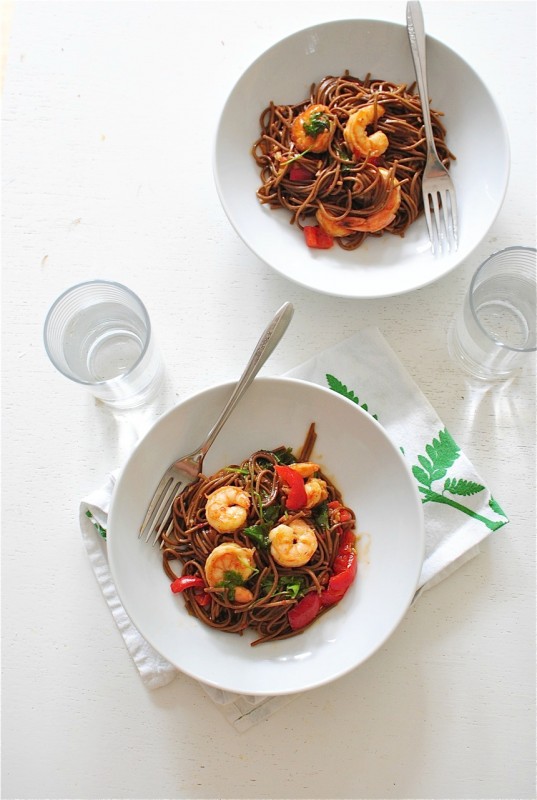 One-Pan Soba Noodles with Shrimp