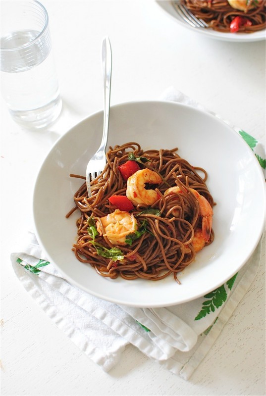 One-Pan Soba Noodles with Shrimp