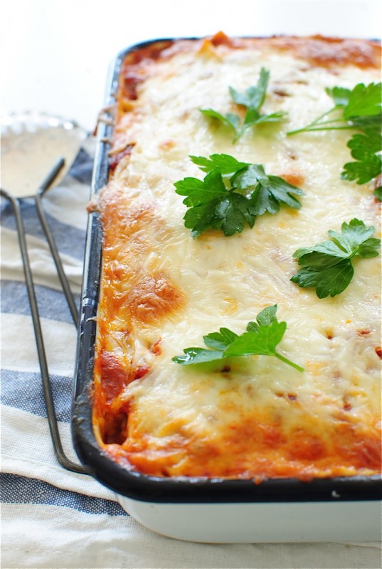 One Pan Chicken Spaghetti Bake / Bev Cooks