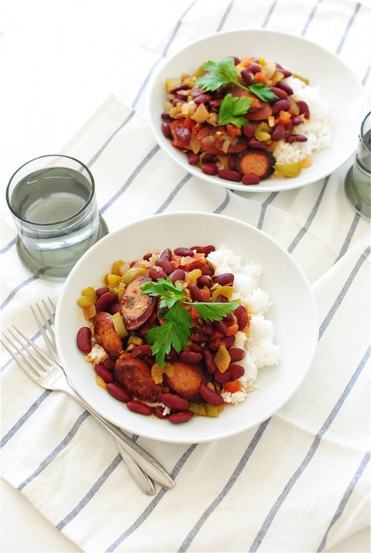 Easy Red Beans and Rice / Bev Cooks