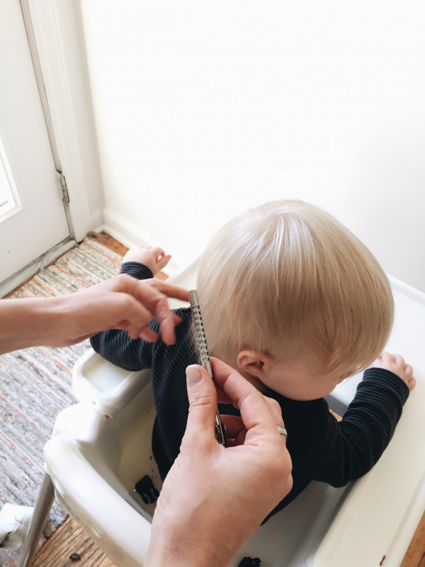 Will's first haircut. AKA: Bye Bye Mullet